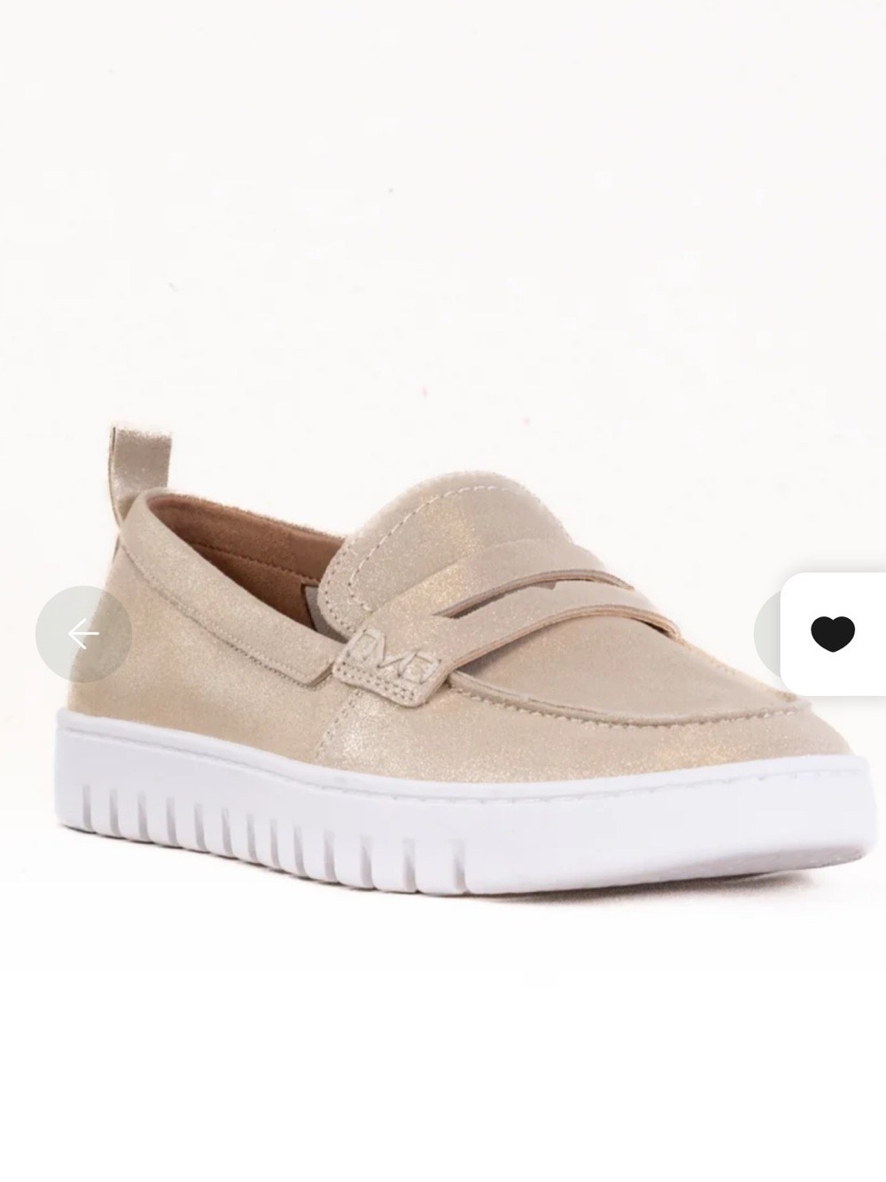Vionic Uptown Packable Penny Loafer Gold Leather Comfort Shoes 6.5